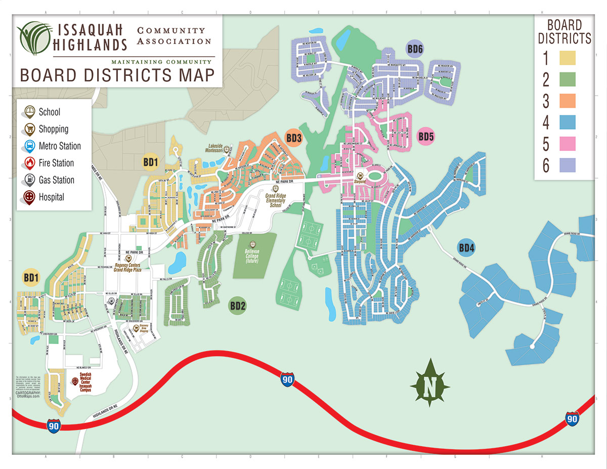Issaquah Highlands Community Association Board District Map