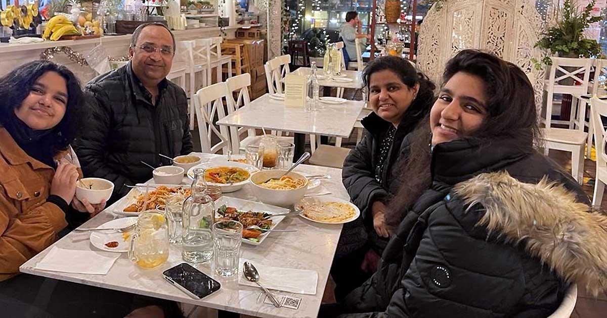 Sophia Hashmey, right, is seen with her family.